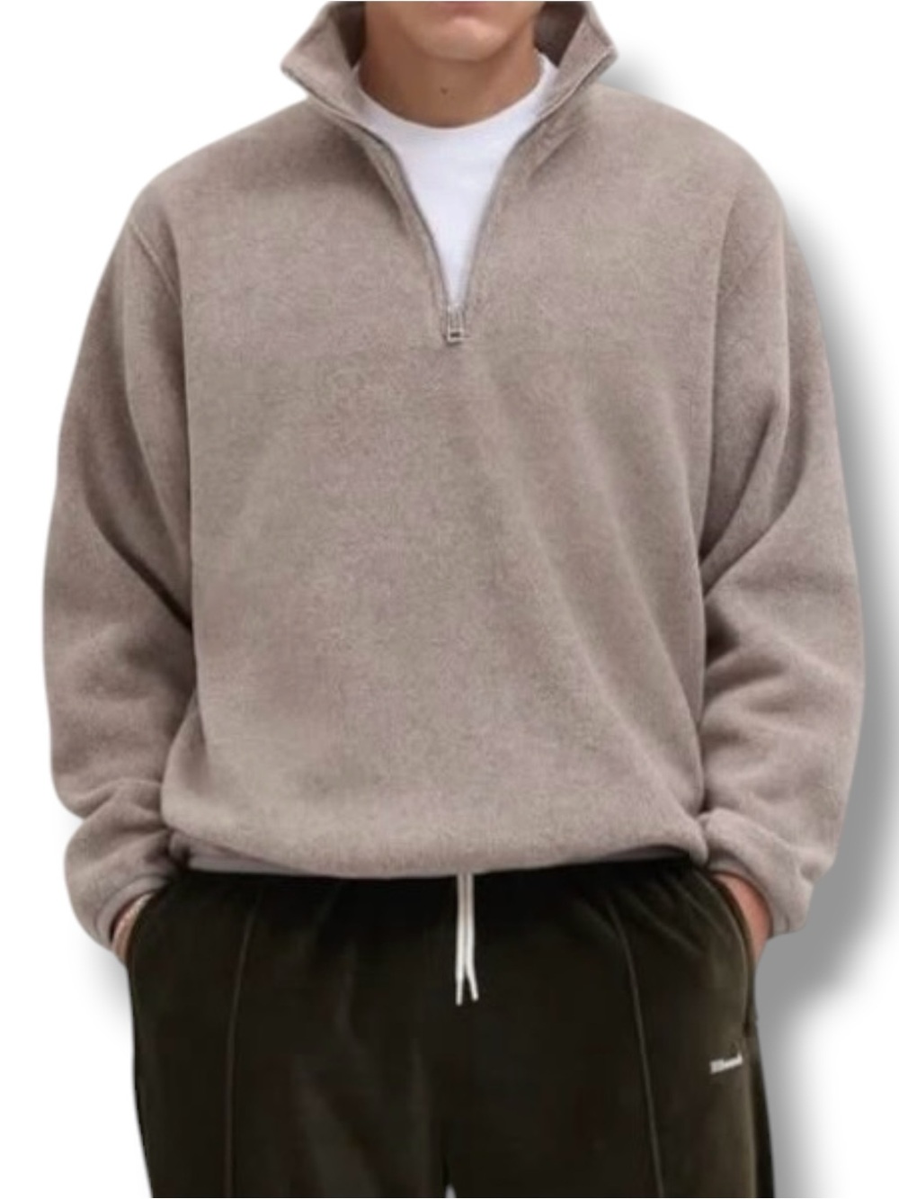 JJJJound Fleece Quarter Zip Jacket Size XXL Tan